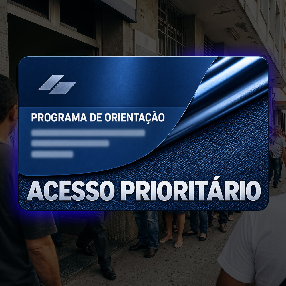 Cartão de acesso ao programa privado Chão Novo — serviço 3, tom navy blue