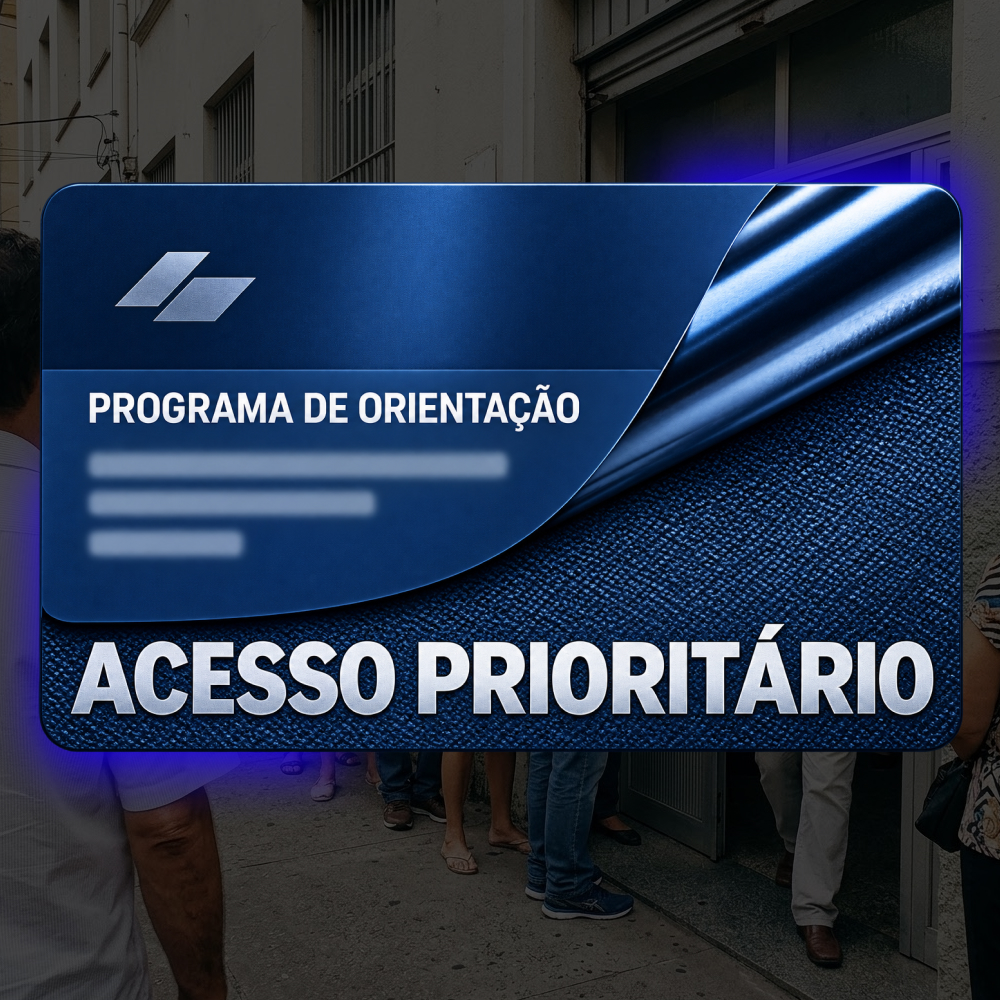 Cartão de acesso ao programa privado Chão Novo — serviço 4, tom royal blue