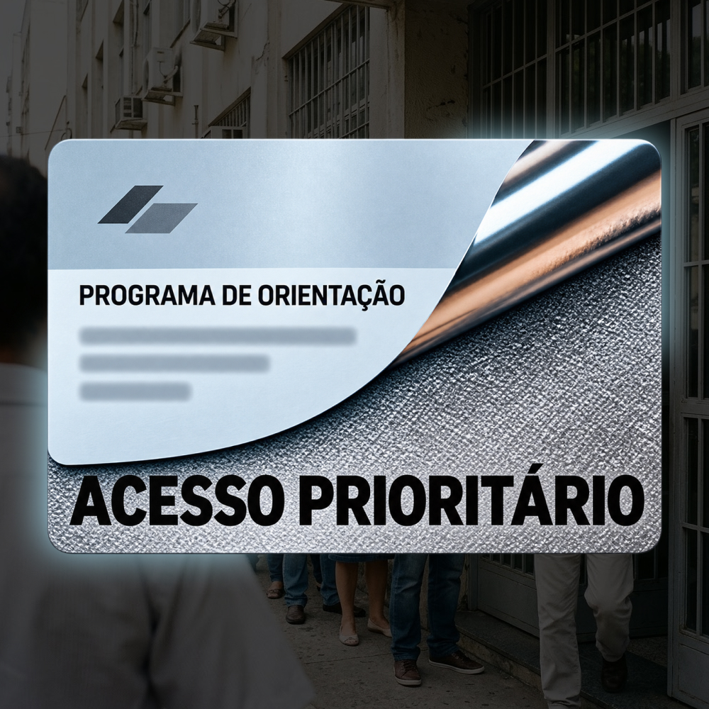Cartão de acesso ao programa privado Chão Novo — serviço 5, tom platinum silver