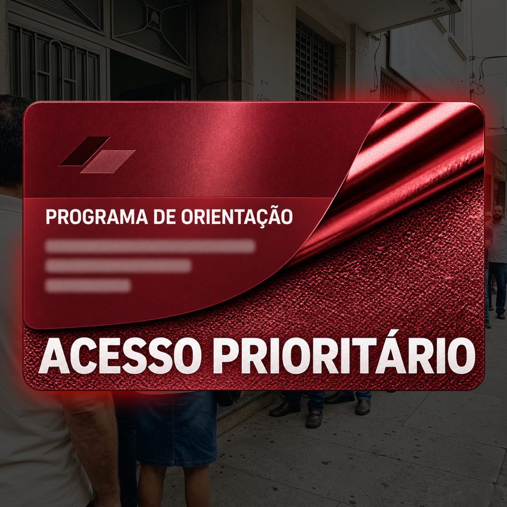 Cartão de acesso ao programa privado Chão Novo — serviço 6, tom dark ruby red